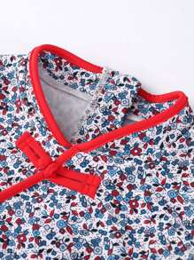 Annil Girls' One-Piece Swimming Dress Set Summer Chinese Style Cheongsam Elastic Band Swim Cap