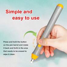 Electric Eraser Gray Eraser Sketch Painting Exquisite Automatic Rotating Eraser Battery Model Student Stationery - Black - View 6