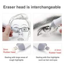 Electric Eraser Gray Eraser Sketch Painting Exquisite Automatic Rotating Eraser Battery Model Student Stationery - Black - View 5