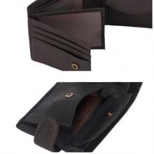 Genuine Leather Wallets Men Front Pocket Wallet Bifold Classic Male Purse With Coin Pocket And Multiple Card Slots,Birthday Fathers Day Annversary Gift For Him - Brown Color