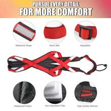Arnés reflectante para arrastrar trineos para perros medianos y grandes - Chaleco de nailon ajustable a prueba de choques con almohadilla de soporte lumbar, apto para esquí de fondo con perro