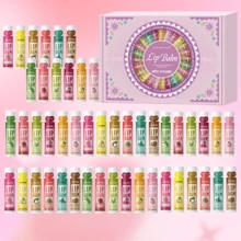 48pcs/Box Gift Set - 12 Flavors Lip Balm Set (5g Each) For Deep Moisturizing, Long-Lasting Hydration And Lip Color Enhancement. Suitable As Gift For Colleagues, Women And Party Favors.