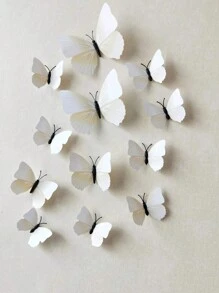 12pcs 3D Butterfly Wall Sticker, Removable Plastic Butterfly Wall Art Decal, For Home Decor,Stickers,Wall Decal, Vinyl Decal For Home Decorations,Spring Decoration Items Refresh Your Home,Rama Decoration Stickers Gifts Birthday Graduation - Multicolor - View 16