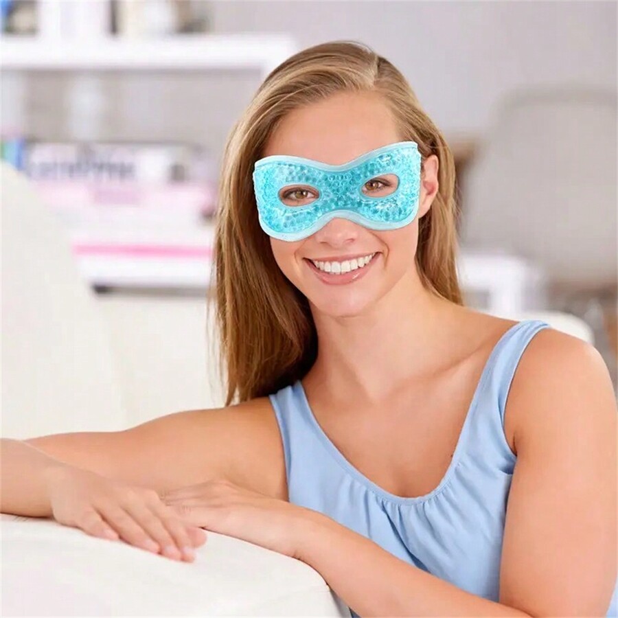 1pc PVC Hollow Out Eye Protective Cold/Hot Gel Eye Mask, Soothing Facial Muscles Gel Face Mask