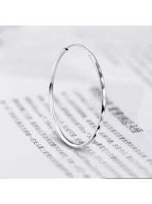 S925純銀幾何圓形耳環，誇張鑽石形狀圖案耳環，情人節珠寶禮物，6克/0.19盎司 - Nano Coating 1500um/min - 查看 3