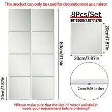4pcs Of Square Mirror Wall Stickers, 2mm Thick Acrylic Material 3D Mirror Wall Tiles, Suitable For Living Room, Bedroom, Kitchen, Bathroom. Best Gifts Birthday Graduation Home Decor Back To School Room Decor School Supplies