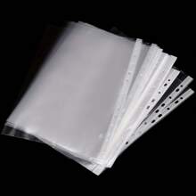 100pcs A4 Transparent Document Folder, Waterproof File Organizer, Fit Standard 2/3/4 Ring Binders Back To School, School Supplies