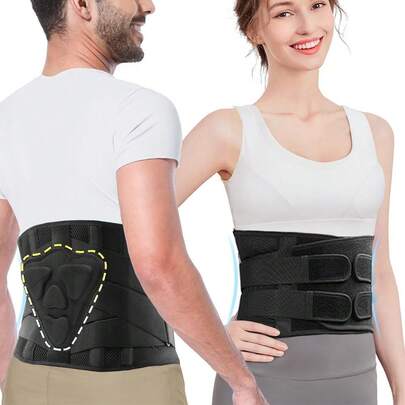 1pc Back Brace For Lower Back With 3D Lumbar Pad, Back Support Belt With Alternative Strips For Men/Women, Soft Breathable Mesh Fabric Lumbar Support For Work