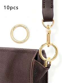 10 Stücke 2,7cm goldene runde Federkarabiner Schlüsselanhänger Für Geldbörse, Tasche Schultergurte