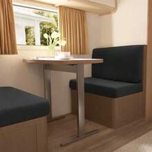 2pcs/Set Water Proof RV Dinette Cushions Covers RV Stretch Sofa Seat Slipcovers Washable Furniture Protector For RV Camper Car Bench (1*Backrest Cover & 1*Bench Cover) - Light Grey - View 6