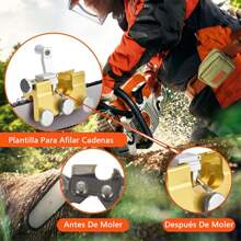 Herramienta afiladora de cadena de motosierra, piedras de amolar portátiles para afilar cadenas de motosierras, herramienta eléctrica de amolado para trabajos de carpintería,Afilador de motosierra, plantilla de afilado de motosierra portátil para leñador,Plantilla De Afilado De Cadenas De Motosierra,afilador de motosierra, plantilla de afilador de cadena portátil, kit de afilado rápido para motosierra, sierras eléctricas, adecuado para leñadores y trabajos de jardinería - Plateado - Ver 9
