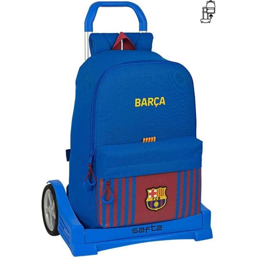 FC Barcelona Fc.Barcelona Backpack With Trolley 47x31 - Official Licensed School Backpack - Ergonomic Design - Ample Storage Space - Multifunctional Pockets - Multicolor - View 1