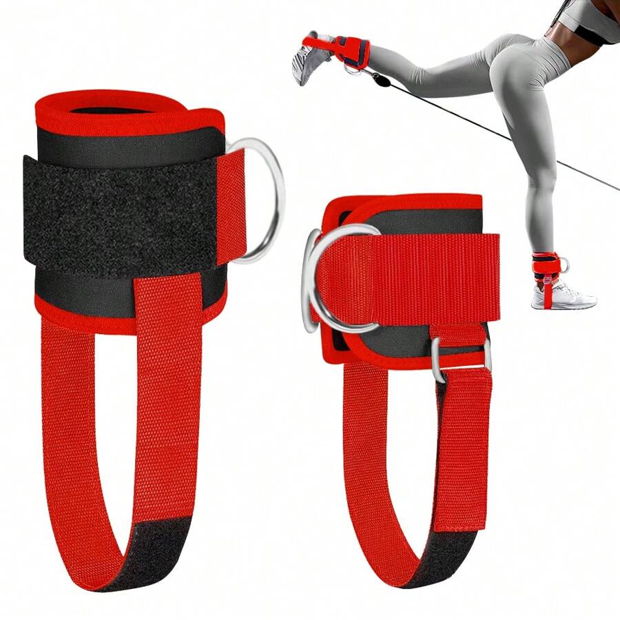 Ankle Strap For Cable Machine Women And Men, Adjustable Gym Cable Ankle Straps For Kickbacks, Glute Workouts, Leg Extensions, Curls, Booty Hip Abductors, Ankle Cuff For Cable Machine Accessories(1pack) Gym Accessories, Sport, Gym, Home Exercise, Sport Accessories, Gym Accessories, CrossFit Accessories - Red - View 1