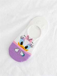 5 Pairs Soft, Breathable, Non-Slip Invisible Socks With Cute Donald Duck Design, Unisex