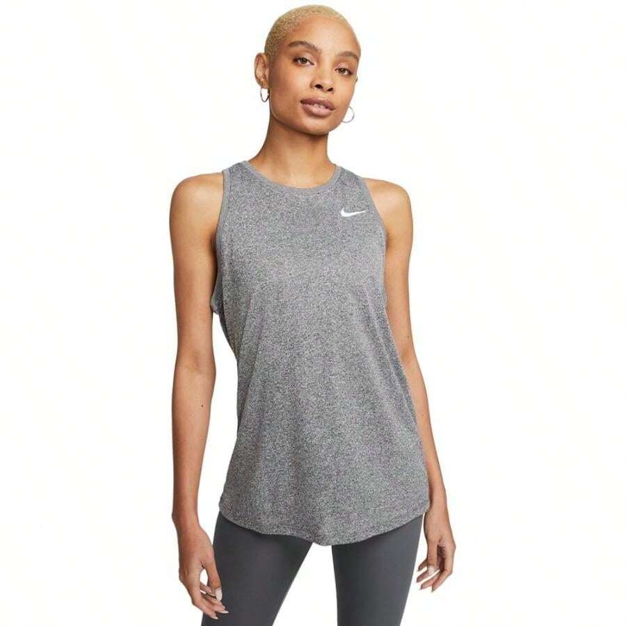 Nike Women's Dri-FIT Training Tank Top - Black/Pure/Heather/White - View 1