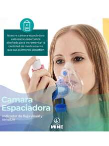 CAMARA ESPACIADORA CON VALVULAS DE INHALACION Y EXHALACION - Azul - Ver 6