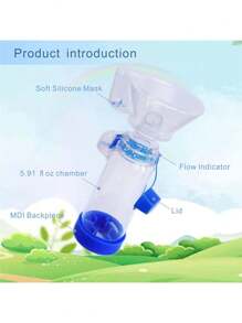 CAMARA ESPACIADORA CON VALVULAS DE INHALACION Y EXHALACION - Azul - Ver 10