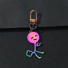 Grand pendentif de porte-clés en forme de bonhomme rigolo et péteur pour hommes, porte-clés en acier inoxydable pour hommes avec crâne, squelette, accessoires de voiture, charme de sac, idées de cadeaux de Noël gothiques mignons Y2k pour étudiants, accessoires de sac, cordons avec porte-badge, accessoires de voiture, charms de sac