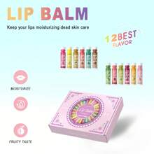 48pcs/Box Gift Set - 12 Flavors Lip Balm Set (5g Each) For Deep Moisturizing, Long-Lasting Hydration And Lip Color Enhancement. Suitable As Gift For Colleagues, Women And Party Favors.