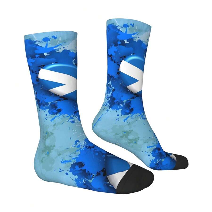 1 Pair Hip Hop Retro Love To Scotland.1 Crazy Men's Compression Socks ...