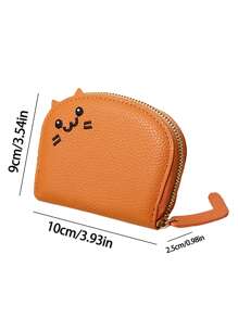 1/2pcs Cartoon Cat Shaped Wallet, Women Multi-Card Slots Purse, Cute & Fashionable Faux Leather Coin Pouch, Cat Card Holder, Compact & Portable, Multi-Slot Design, Various Colors Available, Small Gift For Family, Friends And Loved Ones (Zipper Color Random) - Multicolor - View 11