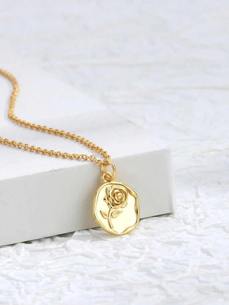 Charm-In Conjunto de caja de regalo de 1 pieza con tarjeta de bendición (para mamá) y collar colgante de rosa de cobre chapado en oro de 18k, adecuado como regalo para festividades o cumpleaños de mamá - CYN0121(N40) - Ver 4
