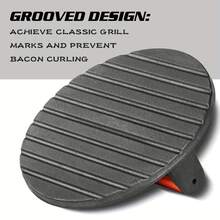 1入組，7英寸漢堡壓制器，翻煎鍋壓制器，燒烤壓制器，漢堡壓模，肉壓，鑄鐵燒烤壓制器，木柄燒烤壓制器，家居廚房用品，食品加工器具，烤肉，家用禽肉，房間裝飾，收納管理，派對必備品，露營燒烤必備品 - 黑色 - 查看 2