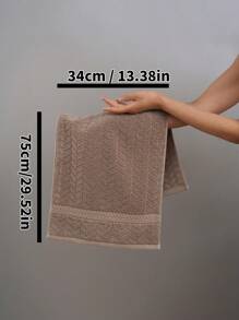 QIBHI 1/2/9pcs Plain-Color Jacquard Bath Towels, Lightweight & Absorbent, Suitable For Bathroom, Travel, Home Use Back To School For Beauty Salon Home Bathroom