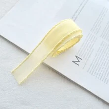 1 件宽 25 毫米、长 1 米的卷边纱布丝带 - 手工 DIY 珠宝配件，用于自制蝴蝶结、发夹和领带 - 彩色 - 查看 12