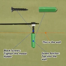 1pc Trail Running Medal Hanger Display Medal Holder Rack Sports Metal Hanging Awards Iron Small Mount Decor Awards For Wall Home Badge Race Runner Marathon Medalist Black 11.4 X 5.1 Inch - Black - View 5