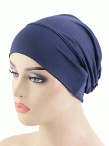1pc Women's Solid/Colorful Elastic Headscarf Hat, Cap For Hair Care, Undercap