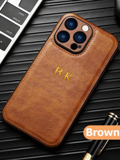 Customized Phone Case Compatible With IPhone 17 16 15 14 13 12 11 Pro Max 17 Air 16 15 14 Plus Compatible With Samsung Galaxy S25 S24 S23 S22 Ultra Plus Personalized Initials Name Case 3D DIY Engraved Gold Letters Hot Stamping Technology Leather Back Cover Luxury Classic Bussiness PU Leather Case Festival Gifts For Lover Friends Familly Yourself,2025 Halloween Accessories,Cell Phones & Accessories