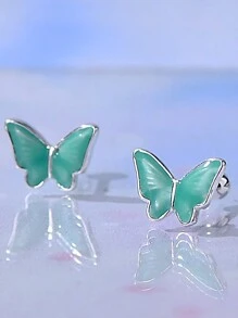 1 paire de boucles d'oreilles à vis en forme de papillon à la mode, disponibles dans plusieurs couleurs - Papillon - Voir 13
