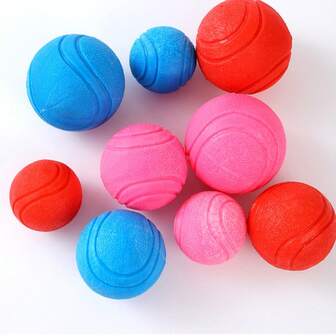 Solid Elastic Rubber Ball Chew Toy, Bite-Resistant For Training Teddy Golden Retriever Medium & Large Dog, Grinding Teeth Pet Dog Toy, Small 5cm, Medium 6cm, Large 7cm