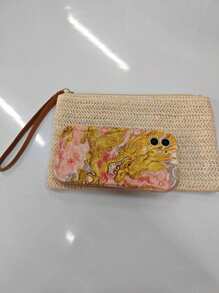 1 件女士草编手拿包波西米亚夏季海滩草编钱包拉链腕带钱包，适合任何场合，如工作、商务、约会、日常和旅行，是送给情侣、家人和朋友的精美礼物，无论他们是在旅行、日常生活中还是其他场合。, 引人注目的夏季沙滩包, 女士夏季草编沙滩包, 最热门的女士沙滩包, 时尚夏季度假包, 海滩必备女士度假和度假包, 最新度假包