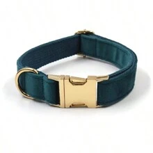Fluwelen metalen legering sluiting voor hondenhalsband, verstelbare maat, geschikt voor grote/middelgrote/kleine honden, zacht en comfortabel fluweel, zinklegering sluiting, verguld, steviger dan plastic sluiting, eenvoudig vast te maken en snel los te maken (kleur kan enigszins variëren vanwege verschillen in de stofbatch)
