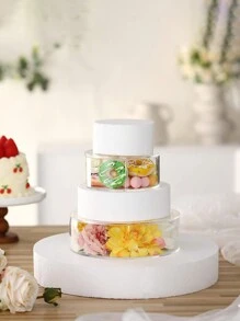 1 Bộ Hộp Trang Trí Bánh Acrylic, Hình Tròn/Vuông Hình Hộp Trong Suốt Đơn Giản Và Lãng Mạn Hiện Đại, Thích Hợp Cho Món Tráng Miệng, Kẹo, Đế Trưng Bày Bánh Áp Dụng Cho Các Bữa Tiệc, Đám Cưới Và Lễ Hội Đế Bánh Trang Trí Bánh Đế Bánh Cupcake Trang Trí Bánh Giá Đựng Bánh Trang Trí Lễ Cưới Đồ Dùng Tiệc Cưới Trang Trí Đám Cưới Phụ kiện cưới Đế bánh cưới - Trong sáng - Xem 5