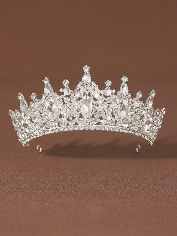 1pc Fashionable Exquisite Alloy Crown Hair Accessory Suitable For Women's Wedding Party Tiaras