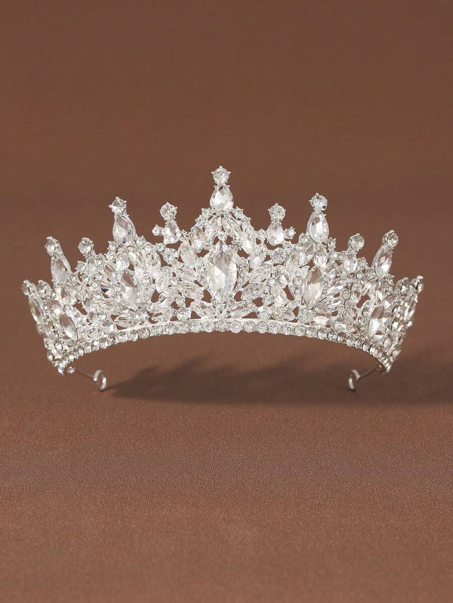 1 buc accesoriu de păr coroană din aliaj rafinat la modă, potrivit pentru femei, tiare de nuntă, accesorii de Ziua Îndrăgostiților - Argint - Vizualizare 1