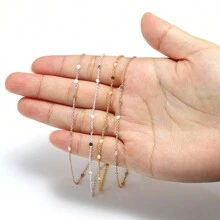 2米時尚1.5毫米閃亮銅鏈，適用於DIY項鍊、手鍊、鎖骨鏈和裝飾鏈配飾 - 鏈條 - 查看 3