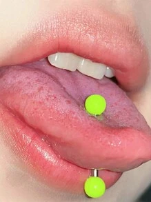 1pc Punk 16mm Long Acrylic Tongue Barbell, Double-Headed Cylinder Tongue Piercing For Men And Women, Classic Body Jewelry