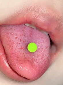 1pc Punk 16mm Long Acrylic Tongue Barbell, Double-Headed Cylinder Tongue Piercing For Men And Women, Classic Body Jewelry