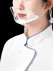 10入/15入/20入透明塑膠廚房面罩，適用於餐廳、飯店和商場，防唾液，防霧