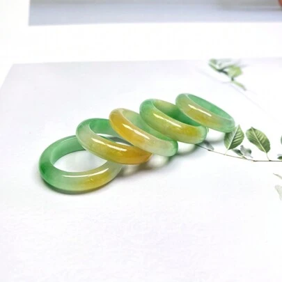 1 Natural Bashan Jade Ring, Ring Ring, Stylish Elegant Gemstone Women's Ring, A Variety Of Colors Can Be Selected, Uniform Size, Engagement Ring, Emerald Jewelry, Personalized Gift For Mom, Gift For Her, Handmade Ring.