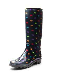 Dream Pairs Women Wellington Boots Rain Boots Waterproof Knee High Boots, For Outdoor Garden Hiking Work - 黑色 - 查看 2