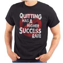 戒烟成功率更高趣味图案T恤 - 黑色 - 查看 1