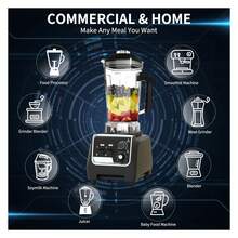 Professional Blender, Blenders For Kitchen Max 2200W High Power Home And Blender With Timer, Heavy Duty Ice Blender 68 OZ Smoothie Maker For Crushing Ice, Frozen Fruit, Fish, Ect - Nhiều màu - Xem 1