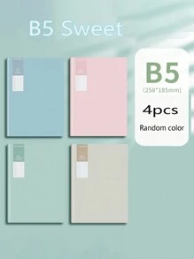 4 quyển sổ A5/B5, 36 tờ/sổ, sổ nhật ký dễ thương, sổ tay học sinh và giáo viên, màu sắc ngẫu nhiên - Nhiều màu - Xem 3