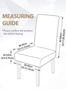 4 pièces/6 pièces/8 pièces/10 pièces Housse de chaise extensible de couleur unie, housse de chaise en fibre de polyester amovible de style moderne, convient pour le salon, la salle à manger, la chambre à coucher, usage domestique, toutes les saisons