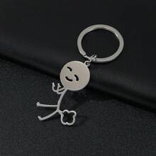 Grand pendentif de porte-clés en forme de bonhomme rigolo et péteur pour hommes, porte-clés en acier inoxydable pour hommes avec crâne, squelette, accessoires de voiture, charme de sac, idées de cadeaux de Noël gothiques mignons Y2k pour étudiants, accessoires de sac, cordons avec porte-badge, accessoires de voiture, charms de sac
